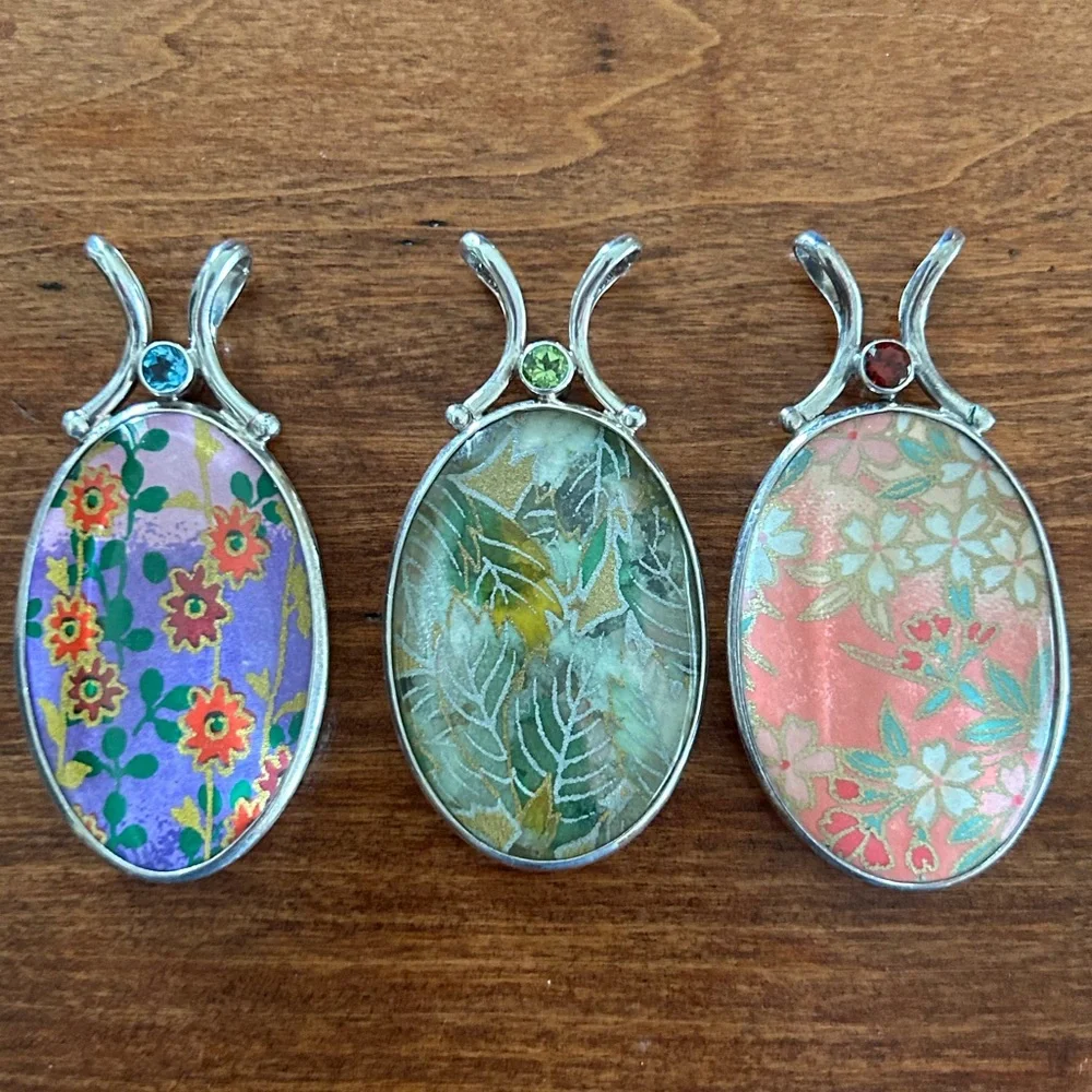 Sajen Sterling Silver 2-Sided Pendants- Set of 3 - Picture 2 of 7